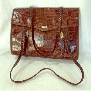 BRIGHTON Authentic Brown Leather Business Satchel